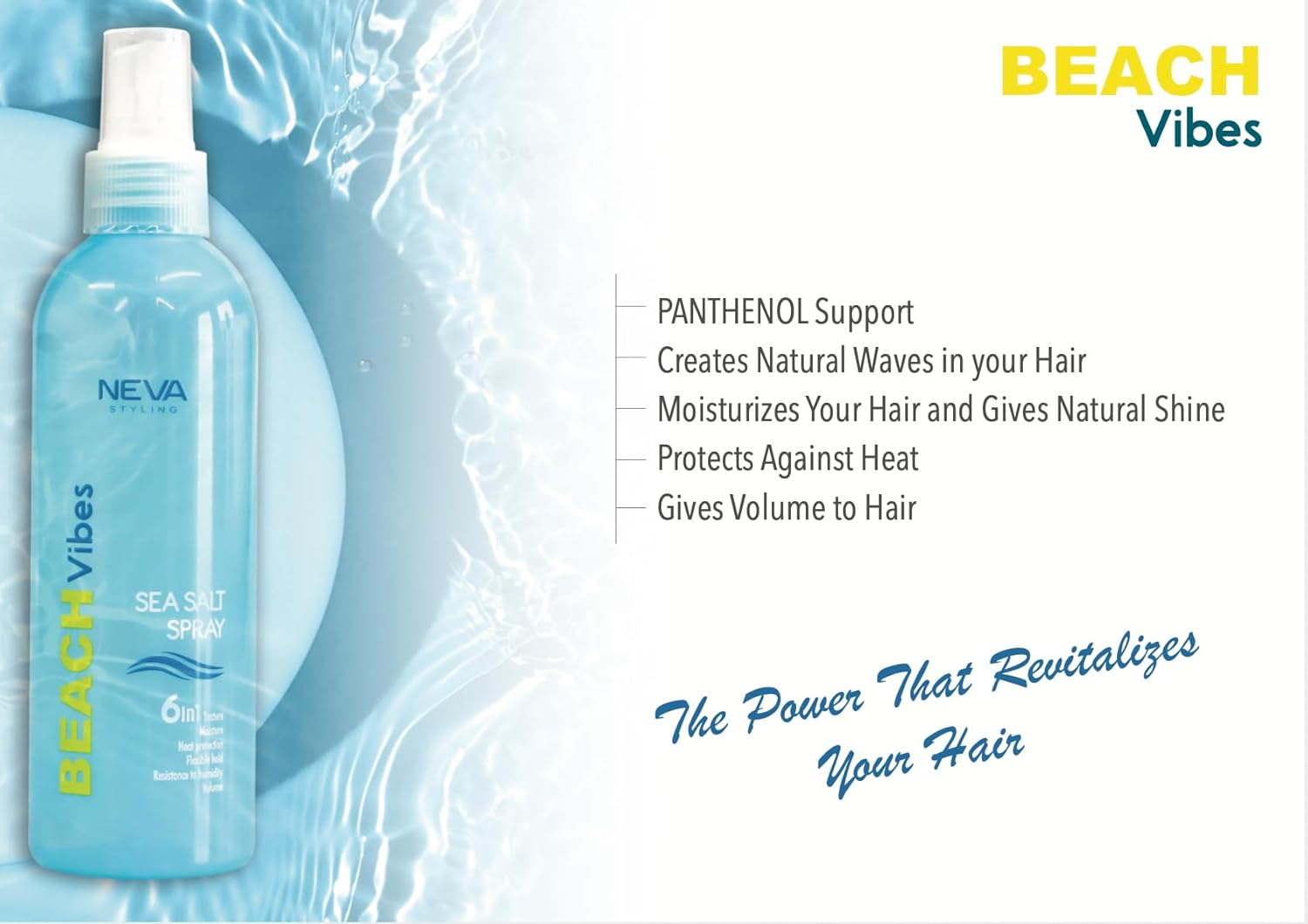 Neva Styling Beach Vibes Sea Salt Spray, 6 in 1 Texture, 200 ml