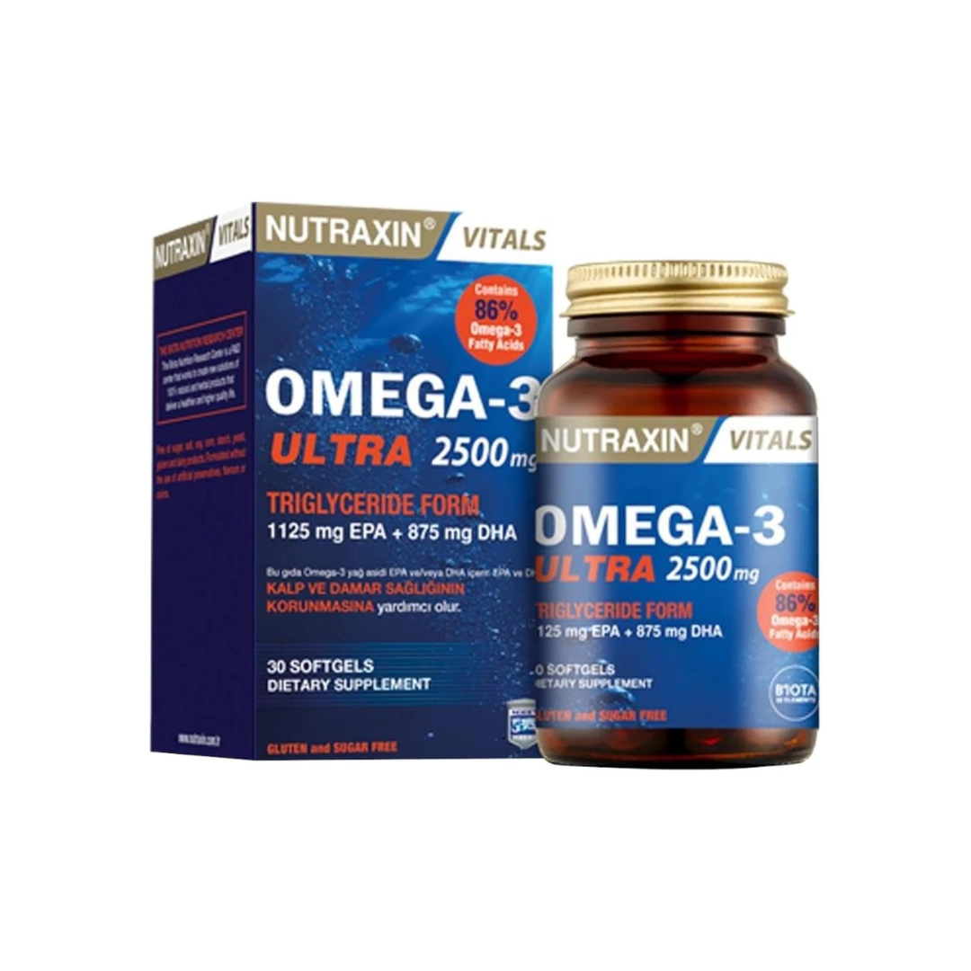 Nutraxin Vitals Omega -3 Ultra 2500Mg 30 Softgels