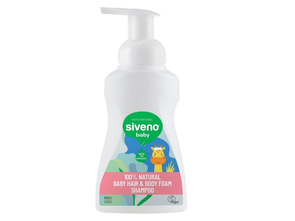 SIVENO 2-in-1 Foaming Baby Shampoo and Body Wash, Hypoallergenic Bath Soap, Fragrance-Free, 8.80 fl. oz. - 250 ml