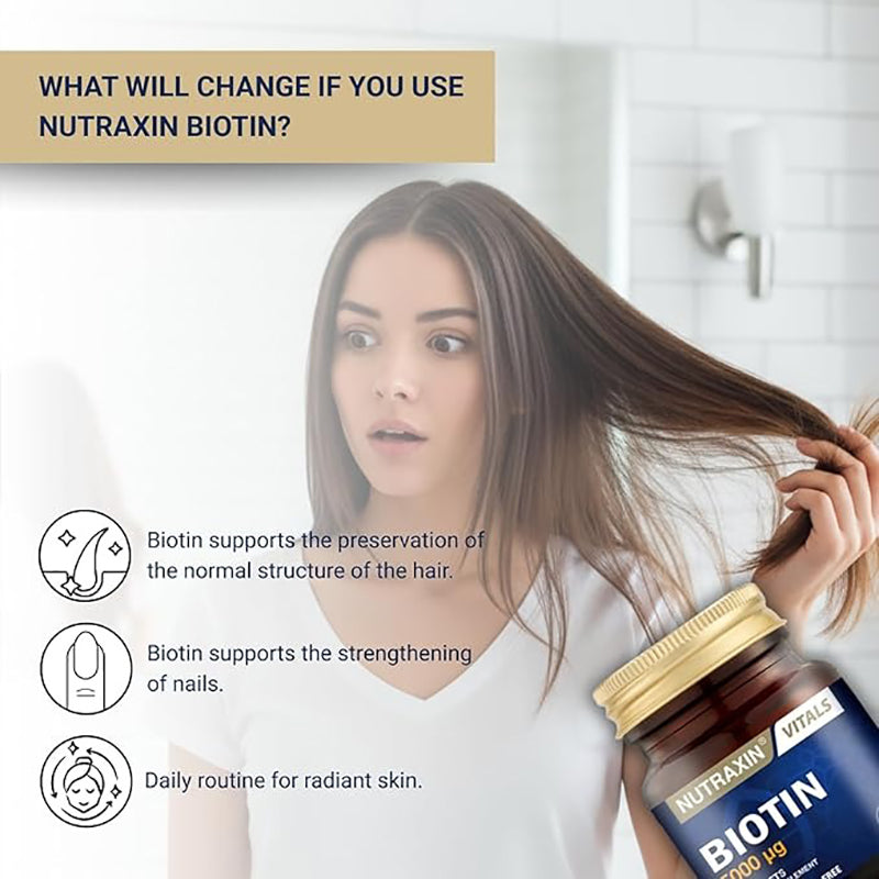 Nutraxin Biotin 5000 Mcg 30 Tablets