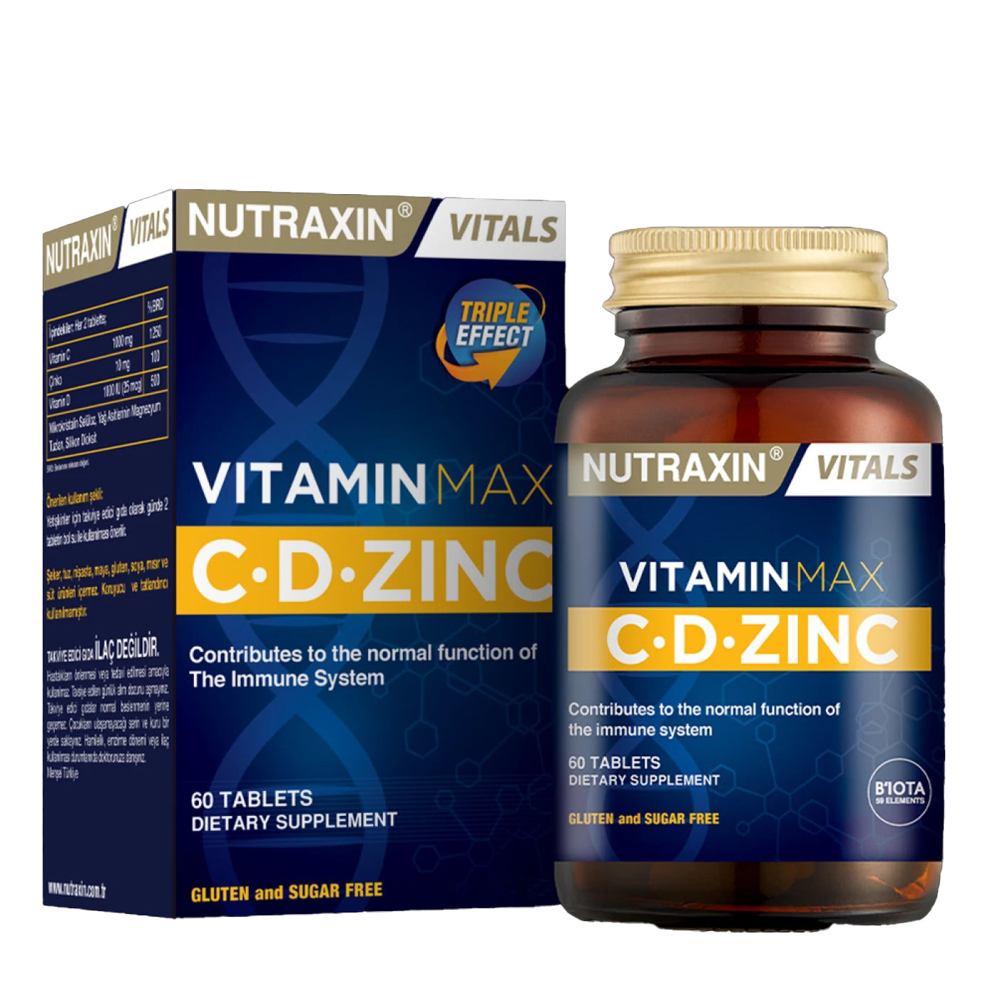 Nutraxin Vitals Vitamin Max C+D+Zinc 60 Tabs