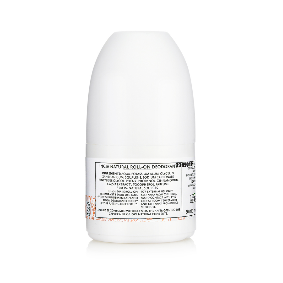 INCIA Natural Women's Roll-On Deodorant - 50ml